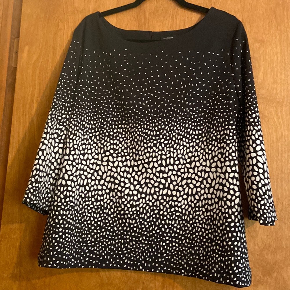 Ann Taylor Black and White Blouse
